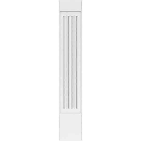 Ekena Millwork Fluted PVC Pilaster w/Standard Capital & Base, 10"W x 60"H x 2"P - PILP10X060FL01-2