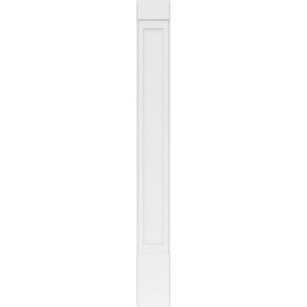 Ekena Millwork Flat Panel PVC Pilaster w/Standard Capital & Base, 10"W x 90"H x 2"P - PILP10X090FP01-2