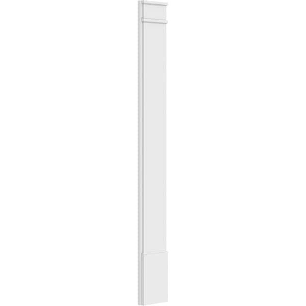 Ekena Millwork Plain PVC Pilaster w/Decorative Capital & Base, 10"W x 82"H x 2"P - PILP10X082SM02-2