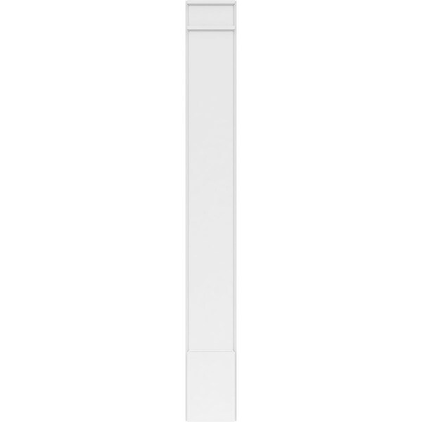 Ekena Millwork Plain PVC Pilaster w/Decorative Capital & Base, 10"W x 82"H x 2"P - PILP10X082SM02-2