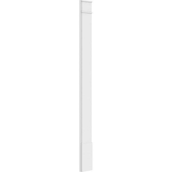 Ekena Millwork Plain PVC Pilaster w/Decorative Capital & Base, 10"W x 108"H x 2"P - PILP10X108SM02-2