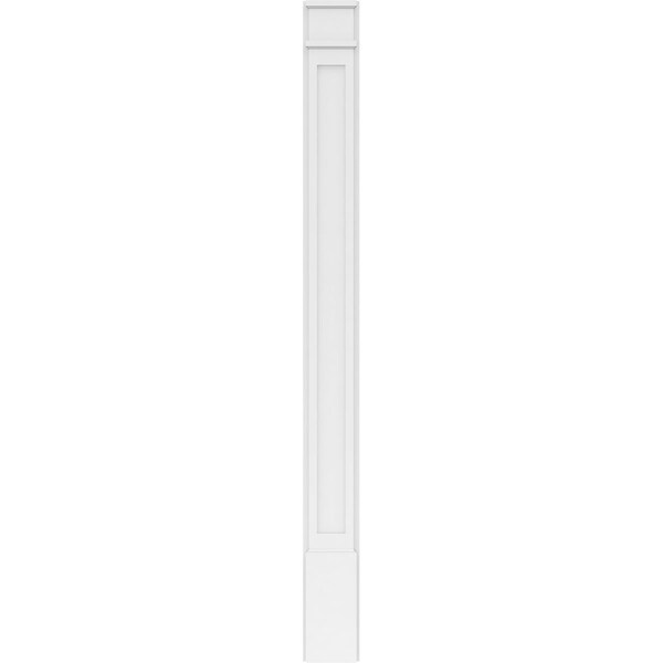 Ekena Millwork Flat Panel PVC Pilaster w/Decorative Capital & Base, 7"W x 82"H x 2"P - PILP07X082FP02-2
