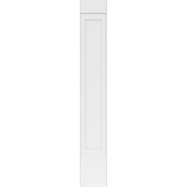 Ekena Millwork Flat Panel PVC Pilaster w/Standard Capital & Base, 12"W x 82"H x 2"P - PILP12X082FP01-2