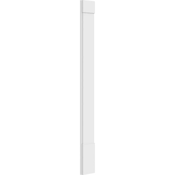 Ekena Millwork Plain PVC Pilaster w/Standard Capital & Base, 10W x 96H x 2P, PR - PILP10X096SM01-2