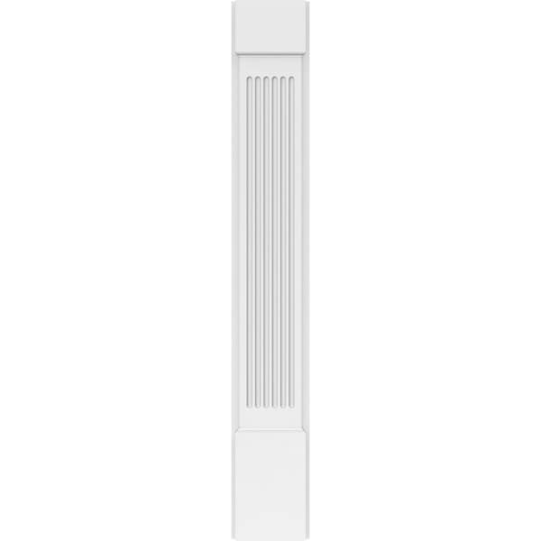 Ekena Millwork Fluted PVC Pilaster w/Standard Capital & Base, 7"W x 48"H x 2"P - PILP07X048FL01-2
