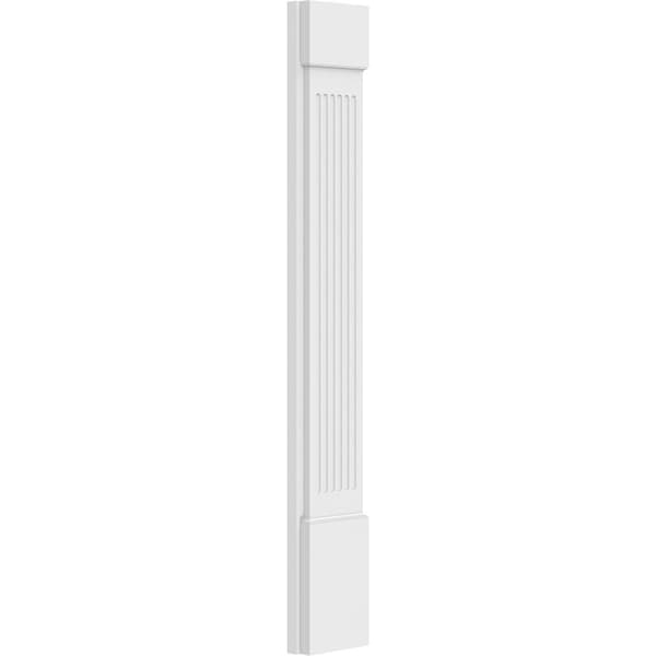 Ekena Millwork Fluted PVC Pilaster w/Standard Capital & Base, 7"W x 48"H x 2"P - PILP07X048FL01-2