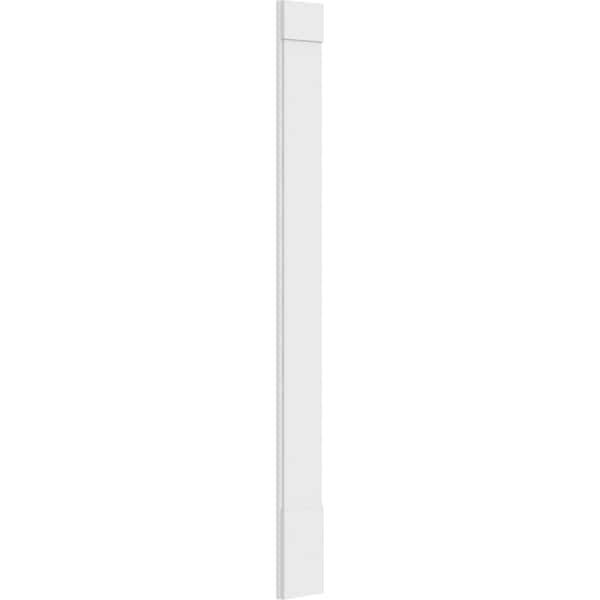 Ekena Millwork Plain PVC Pilaster w/Standard Capital & Base, 12"W x 120"H x 2"P - PILP12X120SM01-2