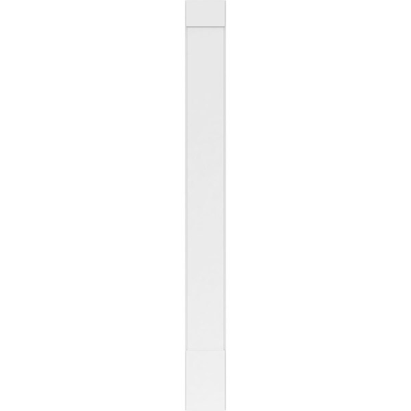 Ekena Millwork Plain PVC Pilaster w/Standard Capital & Base, 12"W x 120"H x 2"P - PILP12X120SM01-2