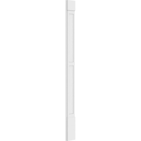 Ekena Millwork Two Equal Flat Panel PVC Pilaster w/Standard Capital & Base, 9"W x 108"H x 2"P - PILP09X108DFP01-2