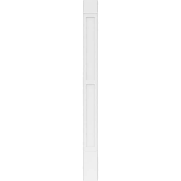 Ekena Millwork Two Equal Flat Panel PVC Pilaster w/Standard Capital & Base, 9"W x 108"H x 2"P - PILP09X108DFP01-2