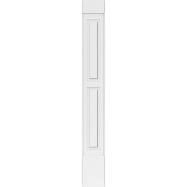 Ekena Millwork Two Equal Raised Panel PVC Pilaster w/Standard Capital & Base, 10"W x 82"H x 2"P - PILP10X082DRP01-2