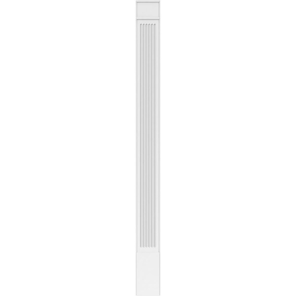 Ekena Millwork Fluted PVC Pilaster w/Decorative Capital & Base, 10"W x 120"H x 2"P - PILP10X120FL02-2
