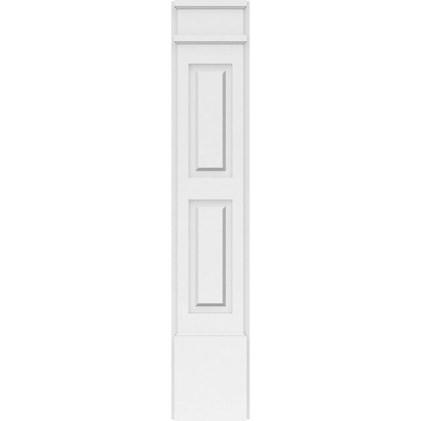 Ekena Millwork Two Equal Raised Panel PVC Pilaster w/Decorative Capital & Base, 9"W x 48"H x 2"P - PILP09X048DRP02-2