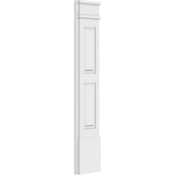 Ekena Millwork Two Equal Raised Panel PVC Pilaster w/Decorative Capital & Base, 9"W x 48"H x 2"P - PILP09X048DRP02-2