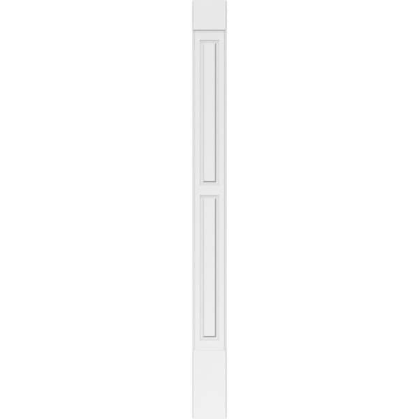 Ekena Millwork Two Equal Raised Panel PVC Pilaster w/Standard Capital & Base, 9"W x 108"H x 2"P - PILP09X108DRP01-2