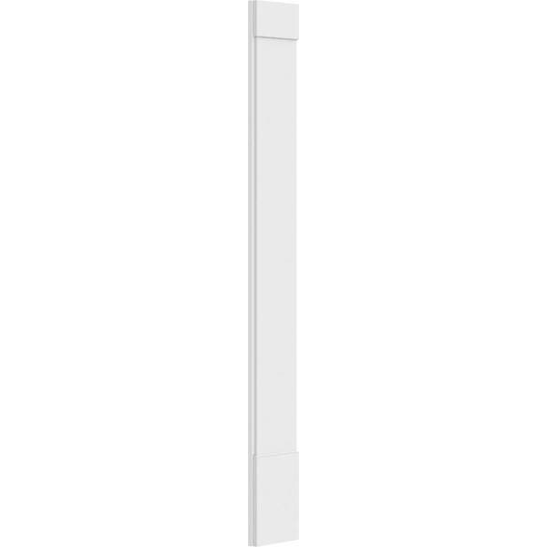 Ekena Millwork Plain PVC Pilaster w/Standard Capital & Base, 12"W x 102"H x 2"P - PILP12X102SM01-2