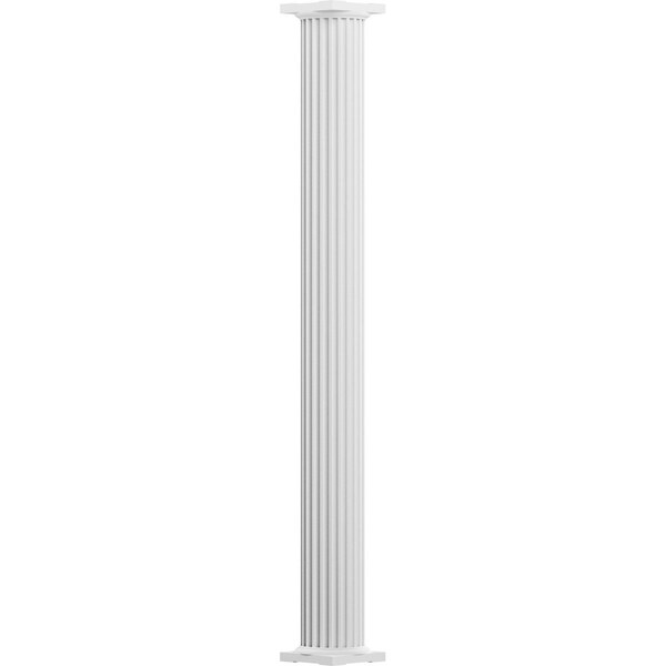 Ekena Millwork 6" x 9' Endura-Aluminum Column, Round Shaft (For Post Wrap Installation), Non-Tapered, FLuted - EA0609RNFSPTUTU