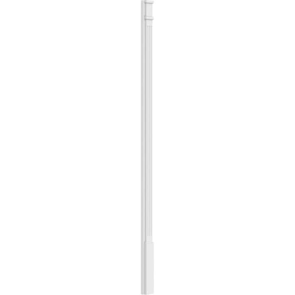 Ekena Millwork Fluted PVC Pilaster w/Decorative Capital & Base, 4"W x 90"H x 2"P - PILP04X090FL02-2
