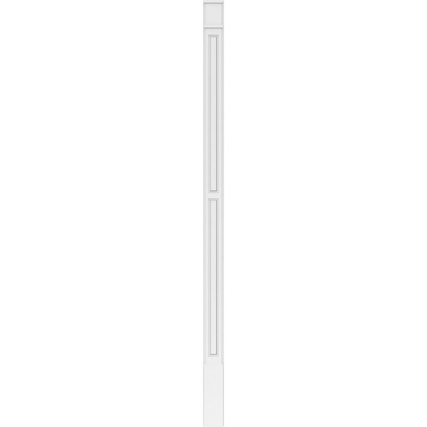 Ekena Millwork Two Equal Raised Panel PVC Pilaster w/Decorative Capital & Base, 6"W x 120"H x 2"P - PILP06X120DRP02-2