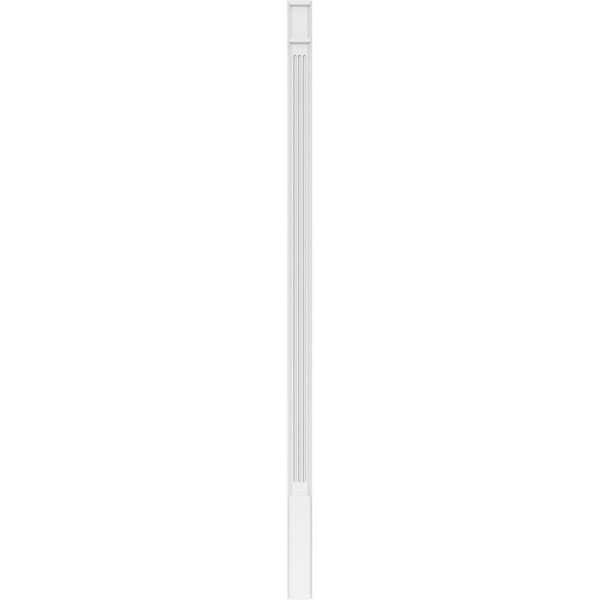 Ekena Millwork Fluted PVC Pilaster w/Decorative Capital & Base, 4"W x 96"H x 2"P - PILP04X096FL02-2