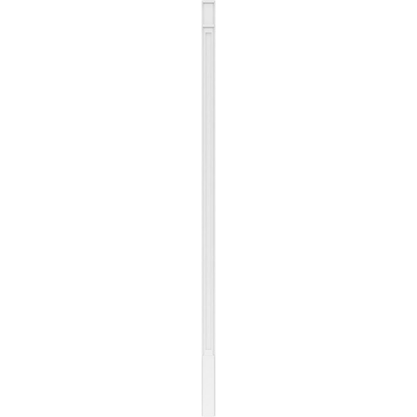 Ekena Millwork Flat Panel PVC Pilaster w/Decorative Capital & Base, 4"W x 120"H x 2"P - PILP04X120FP02-2