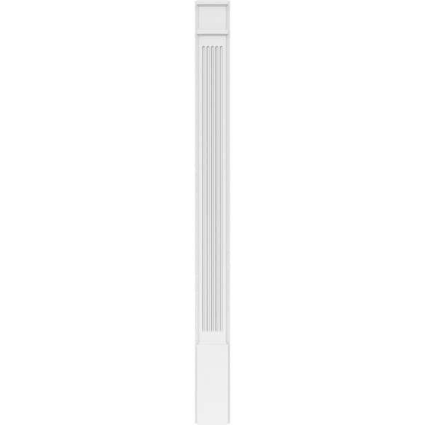 Ekena Millwork Fluted PVC Pilaster w/Decorative Capital & Base, 6"W x 72"H x 2"P - PILP06X072FL02-2