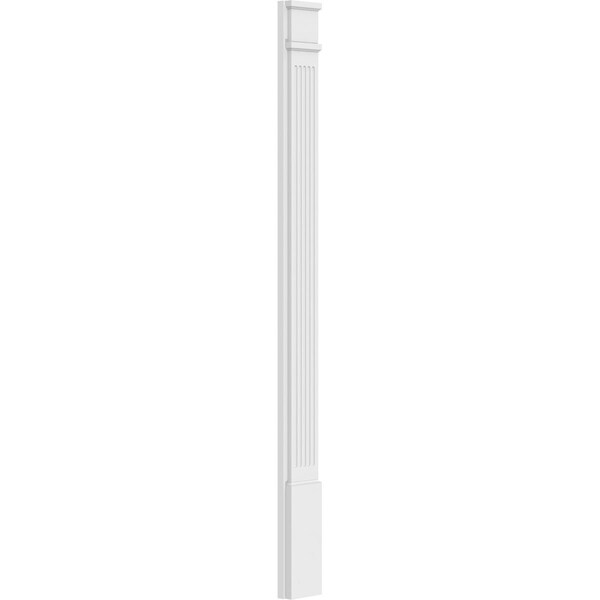 Ekena Millwork Fluted PVC Pilaster w/Decorative Capital & Base, 6"W x 72"H x 2"P - PILP06X072FL02-2