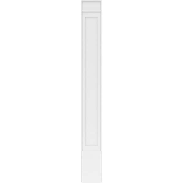 Ekena Millwork Flat Panel PVC Pilaster w/Decorative Capital & Base, 10"W x 90"H x 2"P - PILP10X090FP02-2