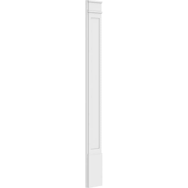 Ekena Millwork Flat Panel PVC Pilaster w/Decorative Capital & Base, 10"W x 90"H x 2"P - PILP10X090FP02-2