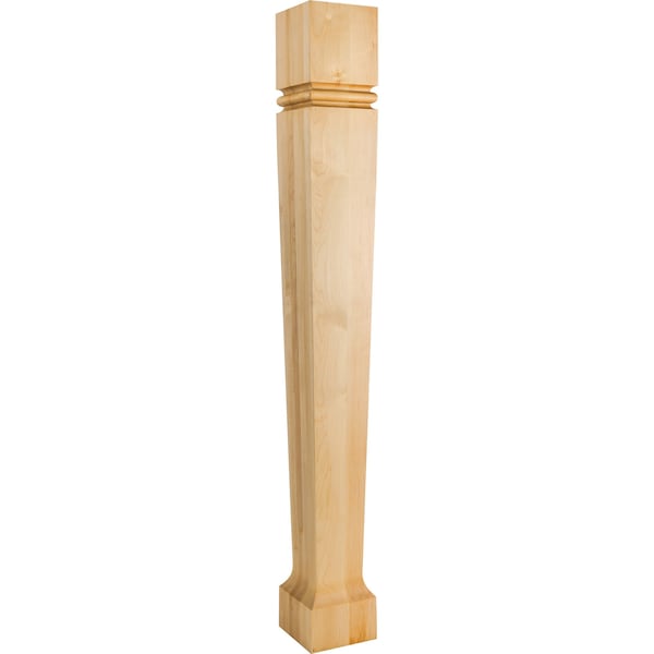 Hardware Resources 5" Wx5"Dx42"H Hard Maple Bullnose Tapered Post - P80-5-42-HMP