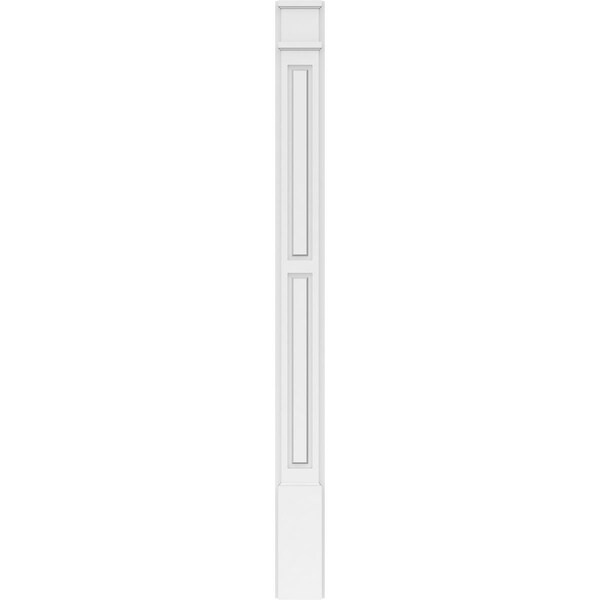 Ekena Millwork Two Equal Raised Panel PVC Pilaster w/Decorative Capital & Base, 6W x 72H x 2P, PR - PILP06X072DRP02-2