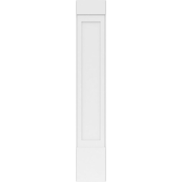 Ekena Millwork Flat Panel PVC Pilaster w/Standard Capital & Base, 12W x 72H x 2P, PR - PILP12X072FP01-2