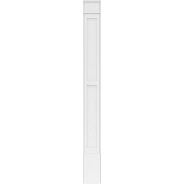 Ekena Millwork Two Equal Flat Panel PVC Pilaster w/Decorative Capital & Base, 8W x 82H x 2P, PR - PILP08X082DFP02-2