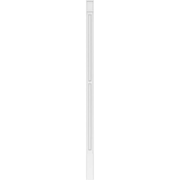 Ekena Millwork Two Equal Raised Panel PVC Pilaster w/Decorative Capital & Base, 5"W x 120"H x 2"P - PILP05X120DRP02-2
