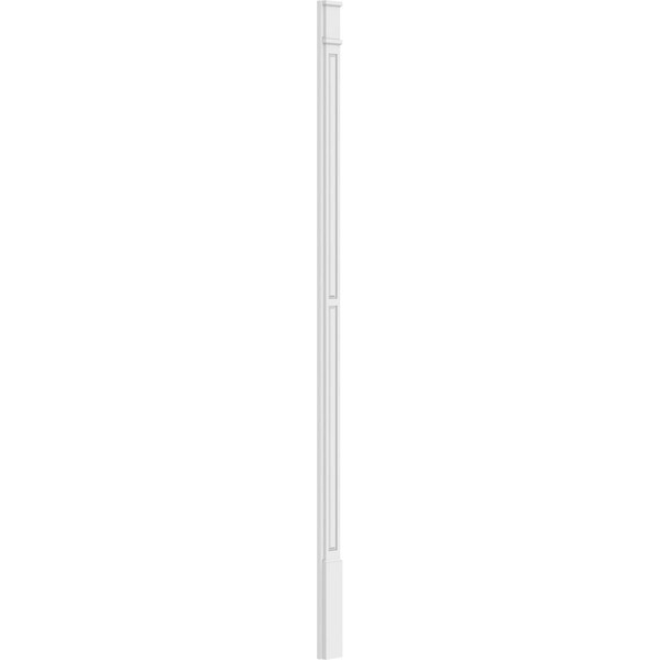Ekena Millwork Two Equal Raised Panel PVC Pilaster w/Decorative Capital & Base, 5"W x 120"H x 2"P - PILP05X120DRP02-2
