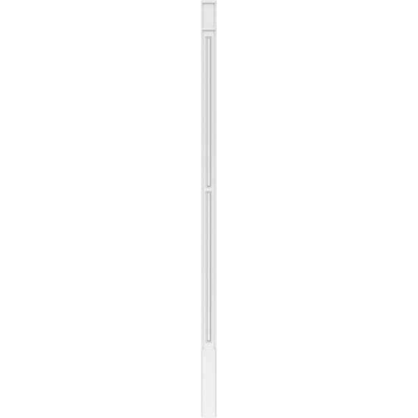 Ekena Millwork Two Equal Raised Panel PVC Pilaster w/Decorative Capital & Base, 4"W x 108"H x 2"P - PILP04X108DRP02-2