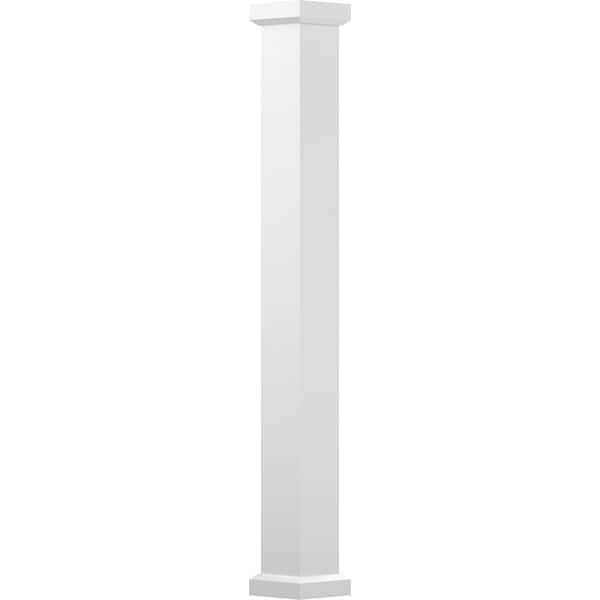 Ekena Millwork 9" x 12' Endura-Aluminum Empire Style Column, Square Shaft (Load-Bearing 15,000 lbs) Non-Tapered - EA0912ENPSEEMEM