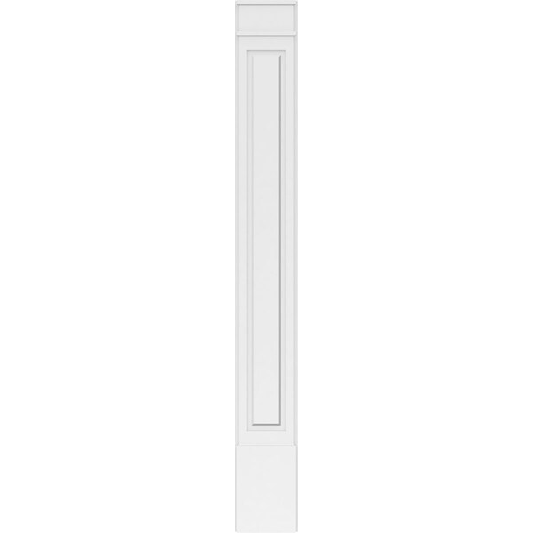 Ekena Millwork Raised Panel PVC Pilaster w/Decorative Capital & Base, 12"W x 102"H x 2"P - PILP12X102RP02-2