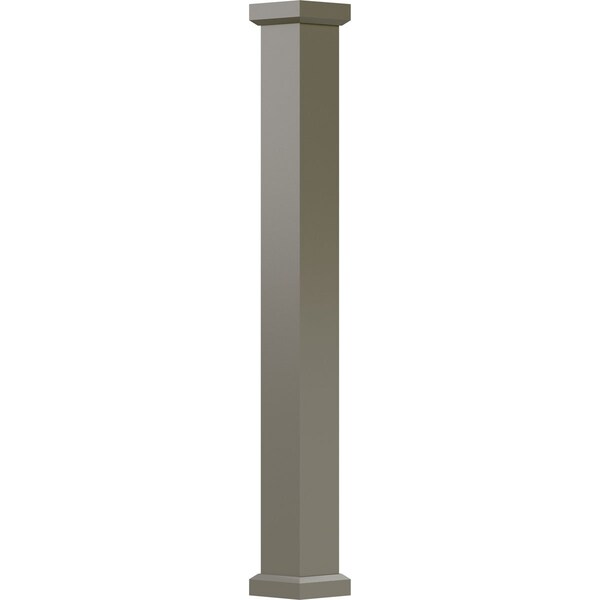 Ekena Millwork 9" x 8' Endura-Aluminum Empire Style Column, Square Shaft (For Post Wrap Installation) Non-Tapered - EA0908INPSGEMEM