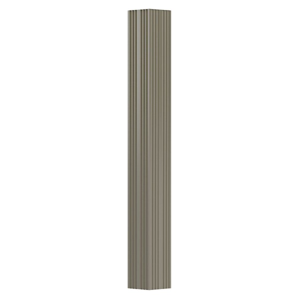 Ekena Millwork 3" x 8' Endura-Aluminum Column, Square Shaft (Load-Bearing 8,000 lbs), Non-Tapered, FLuted - EA0308ENFSD