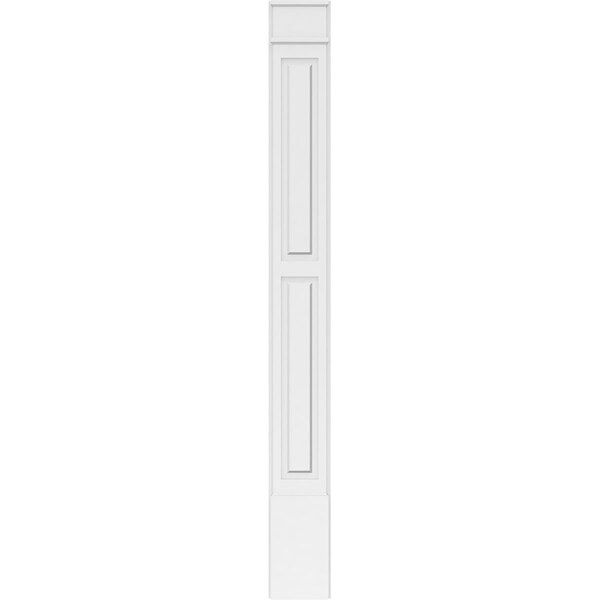 Ekena Millwork Two Equal Raised Panel PVC Pilaster w/Decorative Capital & Base, 10"W x 96"H x 2"P - PILP10X096DRP02-2