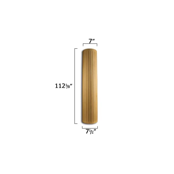 Osborne Wood Products 112 1/8 x 7 1/2 Fluted Column in Knotty Pine - 16060P