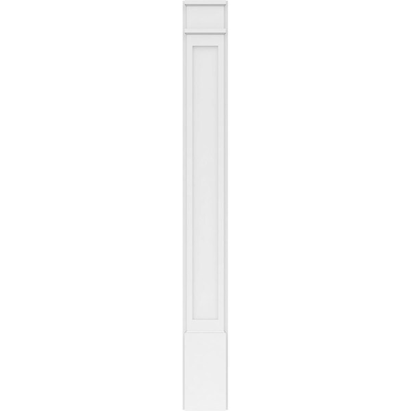 Ekena Millwork Flat Panel PVC Pilaster w/Decorative Capital & Base, 8W x 72H x 2P, PR - PILP08X072FP02-2