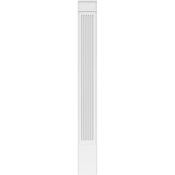 Ekena Millwork Fluted PVC Pilaster w/Decorative Capital & Base, 10"W x 90"H x 2"P - PILP10X090FL02-2