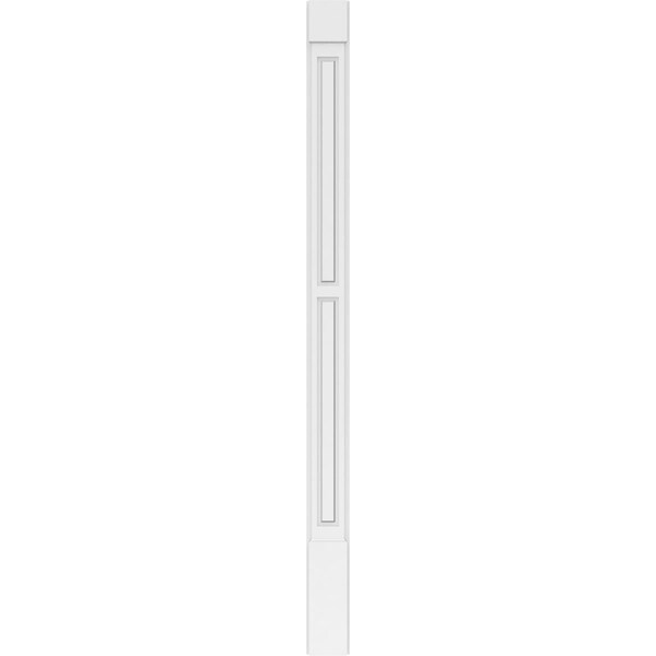 Ekena Millwork Two Equal Raised Panel PVC Pilaster w/Standard Capital & Base, 6"W x 90"H x 2"P - PILP06X090DRP01-2