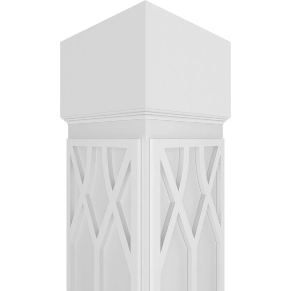 Ekena Millwork Craftsman Classic Square Non-Tapered Riviera Fretwork Column w/ Standard Capital & Standard Base - CC0808ENRIVCSCS