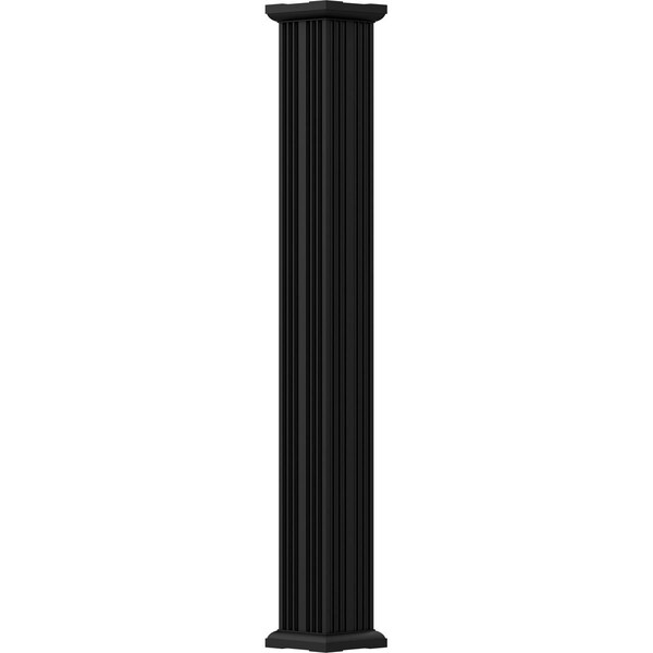 Ekena Millwork 8" x 9' Endura-Aluminum Column, Square Shaft (Load-Bearing 24,000 lbs), Non-Tapered, FLuted - EA0809ENFSGTUTU