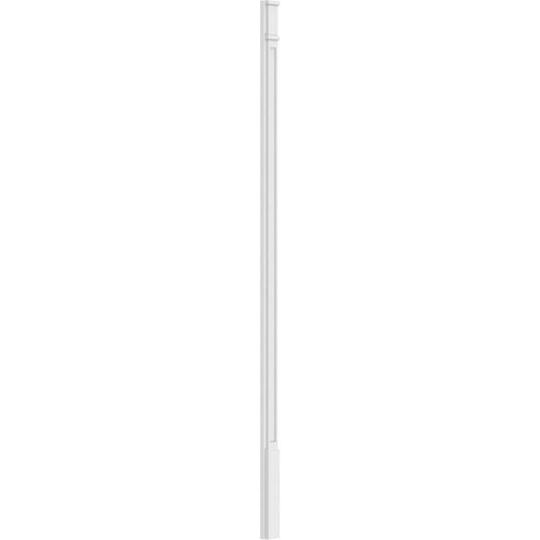Ekena Millwork Flat Panel PVC Pilaster w/Decorative Capital & Base, 4"W x 108"H x 2"P - PILP04X108FP02-2