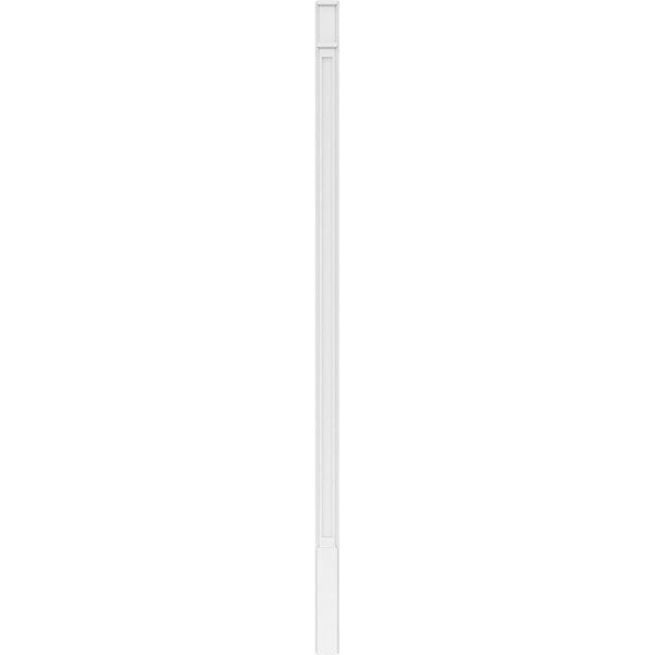 Ekena Millwork Flat Panel PVC Pilaster w/Decorative Capital & Base, 4"W x 108"H x 2"P - PILP04X108FP02-2