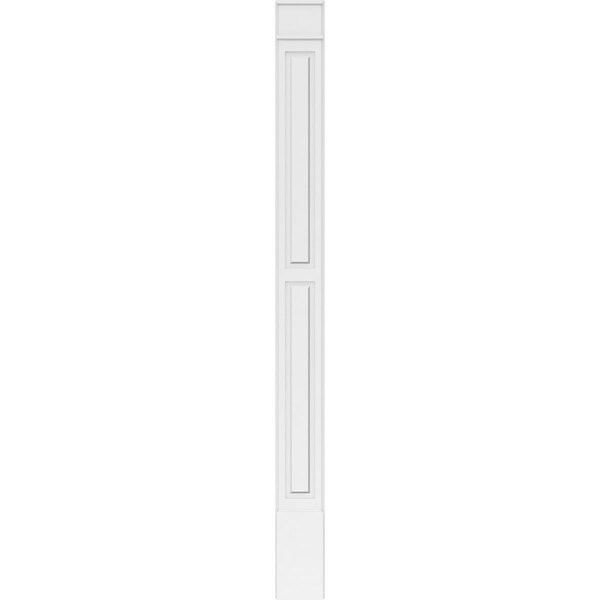 Ekena Millwork Two Equal Raised Panel PVC Pilaster w/Decorative Capital & Base, 10"W x 120"H x 2"P - PILP10X120DRP02-2